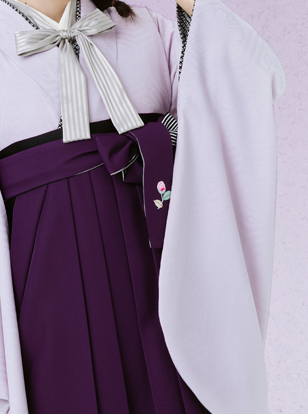 ozzon 椿刺繍　袴スカート　紫 ozzon 椿刺繍 袴スカート 紫