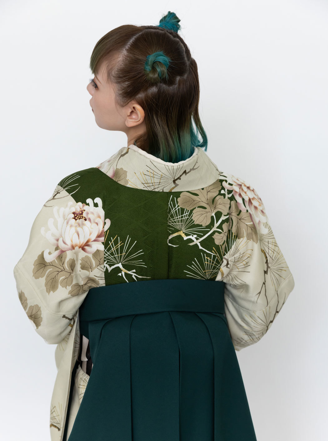 OZZON 椿刺繍袴スカート（緑） OZZON 椿刺繍袴スカート（緑）