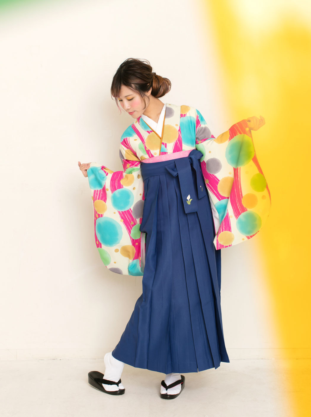 水玉/ピンク【earth music&ecology】（袴：2way袴／花紺） | 【公式