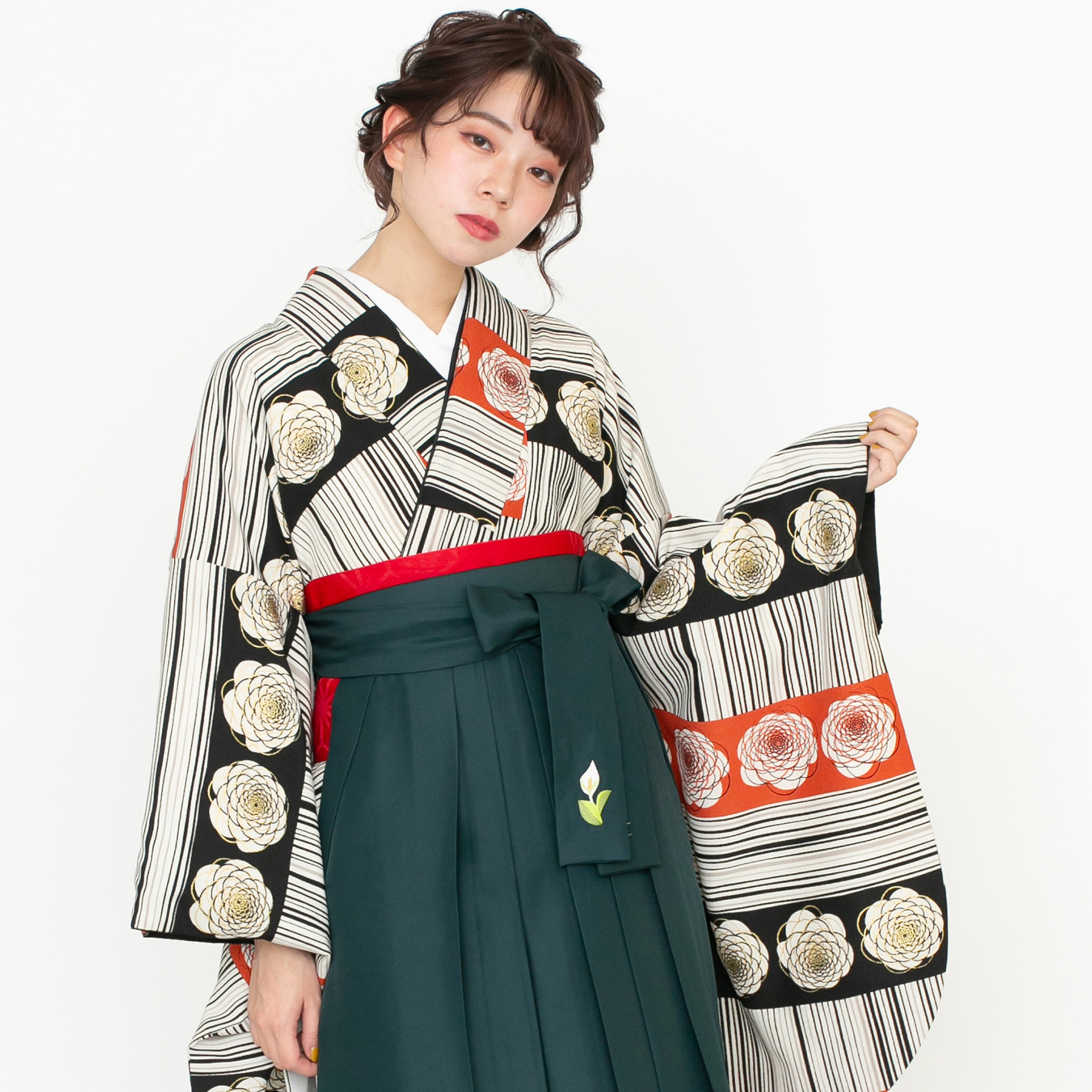 販売チャネル (5-64)馬乗袴 2尺2寸 5枚セット 緑 無地 踊袴 【公式通販】